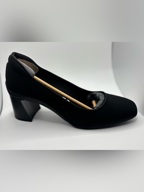 AEROSOLES Shoes - Aerosoles Comfortable Women's Mid Heel Pump Black Stretch Fabric Black Size 8M